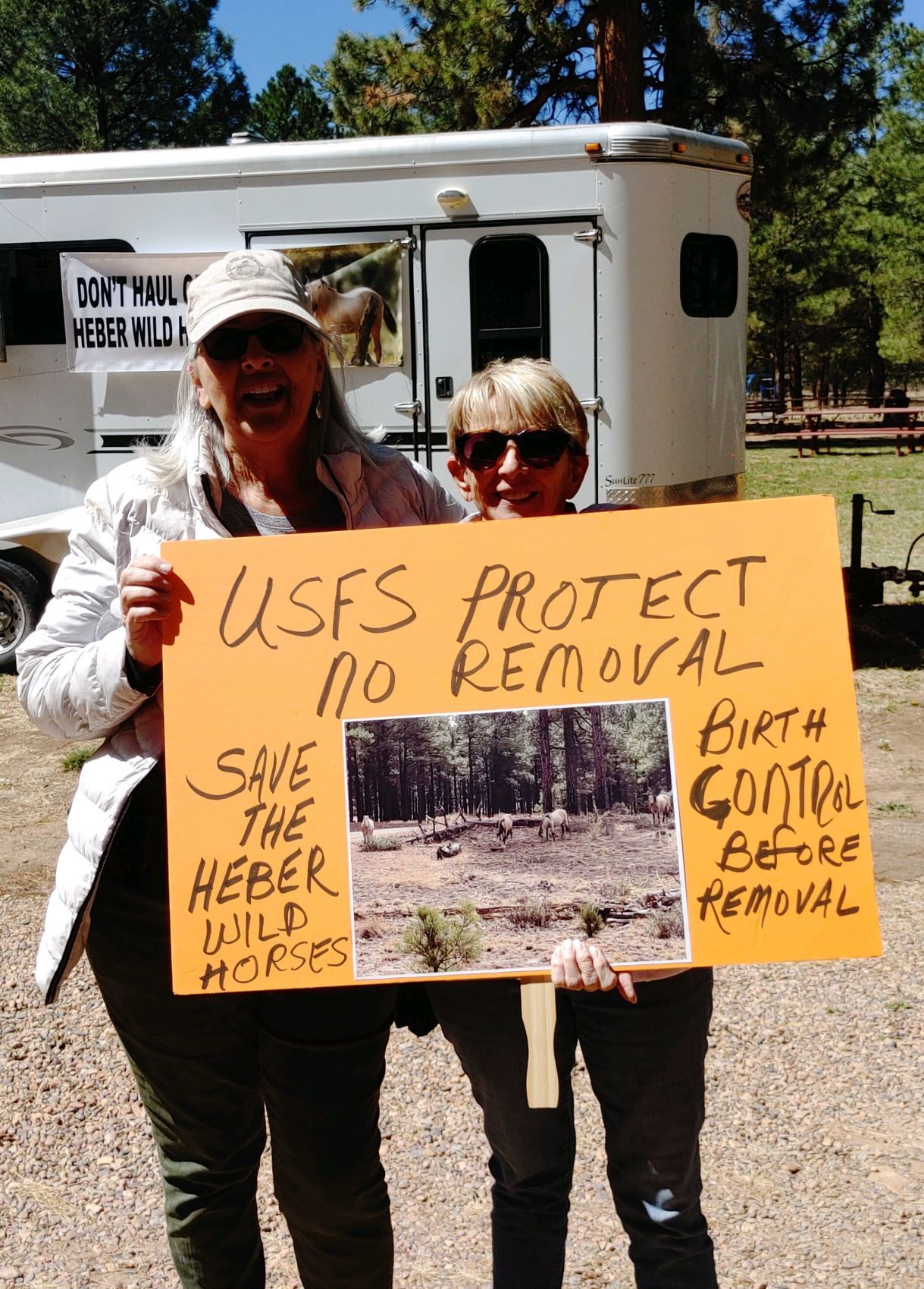 Rally and protesters